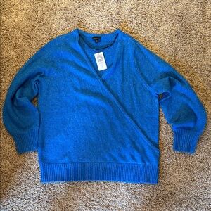 NWT Torrid Blue Vegan Cashmere Pullover Surplice Sweater - Size 0